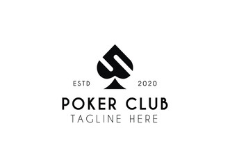 Poker club logo design vector. The king of poker club logo design