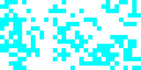 Abstract blue pixel art pattern on transparent background. Perfect for modern design, technology, digital art, and website backgrounds. 