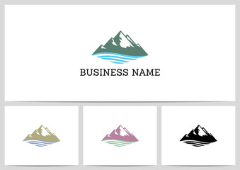 Mountain River Sea Water Logo Design © recehan