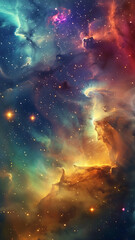 Obraz premium Colorful Space Nebula with Deep Starry Background