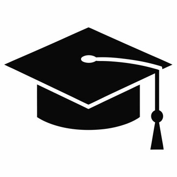 recommend clip art: Silhouette of graduation cap or education hat on transparent background, Graduation hat icon, mortarboard cap symbol