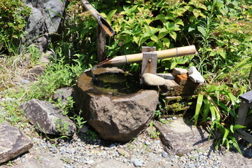 日本庭園、鹿威し