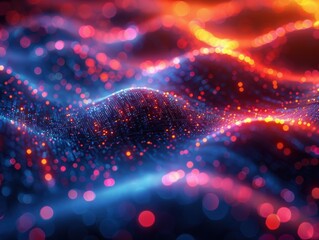 Obraz premium Abstract visualization of data flow, streams, and connections, vibrant colors.