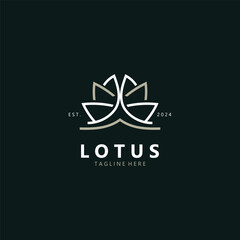 Lotus flower logo. Minimalist lotus feminine for the calm logo beauty design
