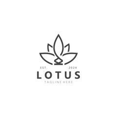Lotus flower logo. Minimalist lotus feminine for the calm logo beauty design