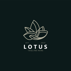 Lotus flower logo. Minimalist lotus feminine for the calm logo beauty design