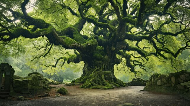 gnarled ancient trees