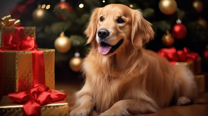 golden dog christmas gift