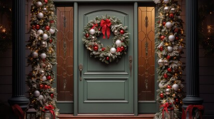 garland holiday front door