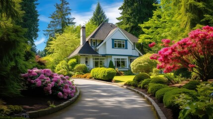 story house with driveway