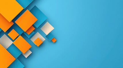 A vibrant abstract background featuring blue and orange squares, perfect for modern designs and playful aesthetics.