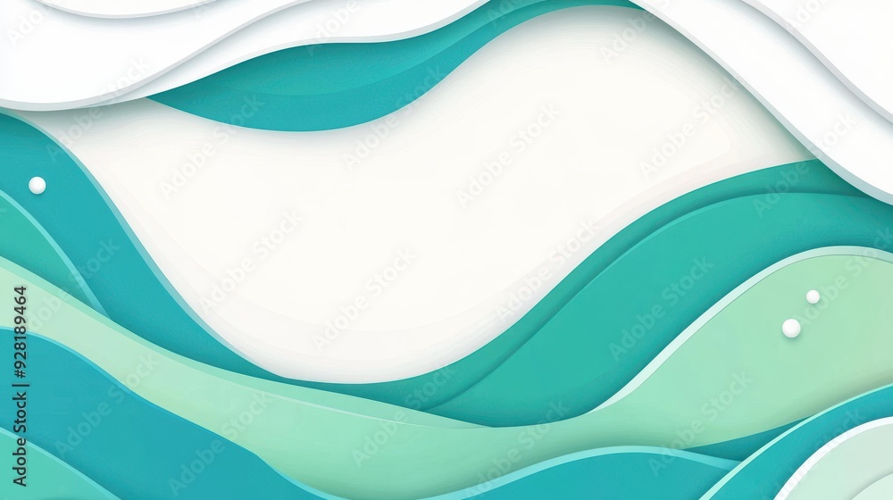 Aufkleber a sleek green wave line flows smoothly, creating a modern touch with a playful cartoon texture.