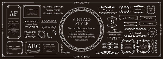 アンティークフレーム。ハロウィンのフレームデザイン。