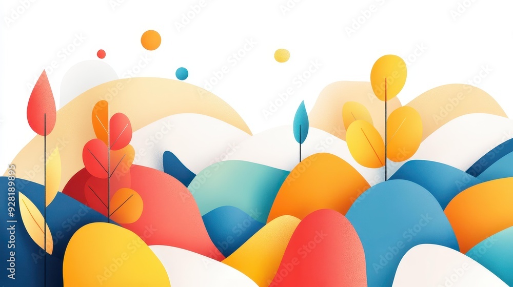 Poster vibrant vector graphics with abstract shapes create a modern, cartoonstyle background full of textur