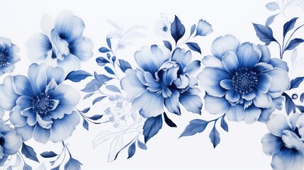 intricate blue floral pattern