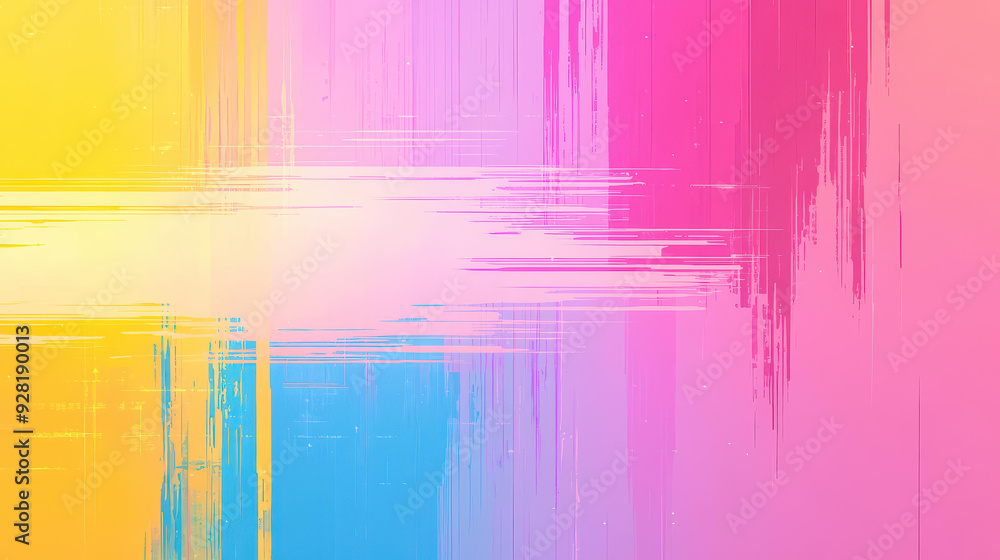 Poster a lively and chaotic design featuring a vibrant glitch effect, perfect for adding a touch of modern 