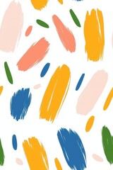 A whimsical pastel geometric pattern captures the joy of childlike expression in vibrant, playful colors.