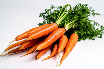Carrot Photography Isolated on White Background High Resolution Food Photography Perfect for Culinary Ads Healthy Eating Promotions and Fresh Produce Visuals