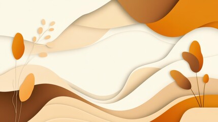 Obraz premium A vibrant, abstract backdrop featuring warm, earthy tones and organic forms for a soothing, ecofriendly vibe.