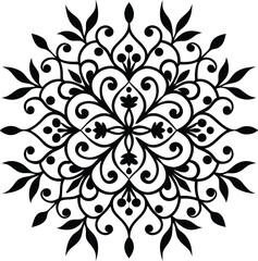 persian carpet pattern illustration black and white