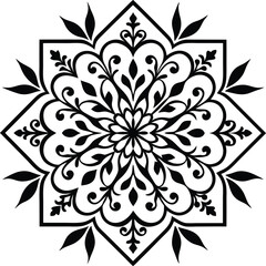 persian carpet pattern illustration black and white