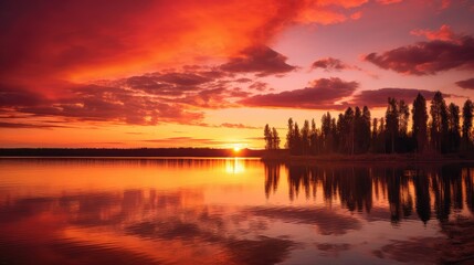 serene orange red background