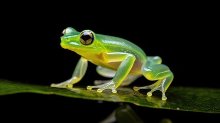 Obraz premium canopy glass frog