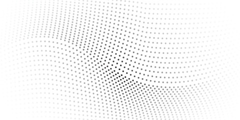 PrintaAbstract halftone background with wavy surface made of gray dots on white. vector ilustration