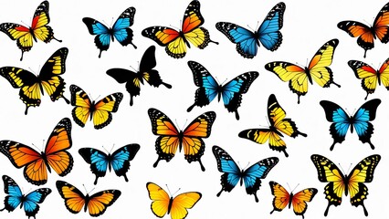 Fototapeta premium a collection of butterflies with different colors and colors.