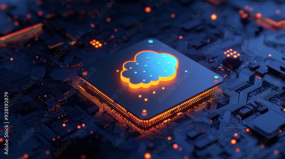 Aufkleber futuristic software-defined infrastructure with virtualization technology in 3d illustration