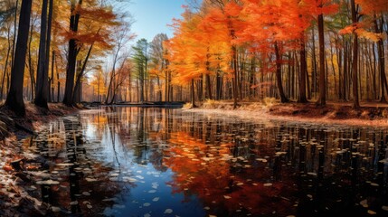 Obraz premium pond trees water