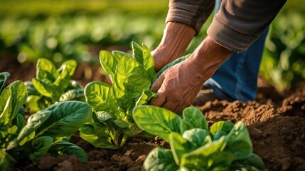 Naklejka premium fresh spinach plant