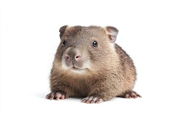 Obraz premium A Close-Up Portrait of a Young Capybara