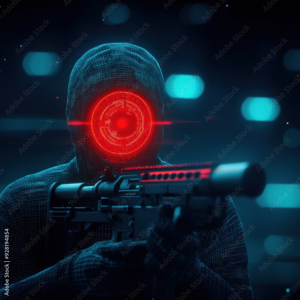 Poster futuristic cybersecurity software with ai-powered defense systems in 3d illustration