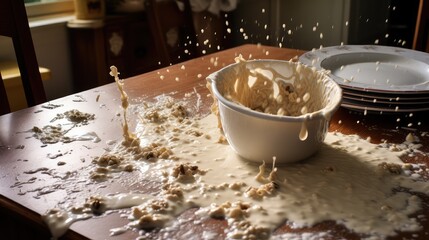 milk kitchen spill