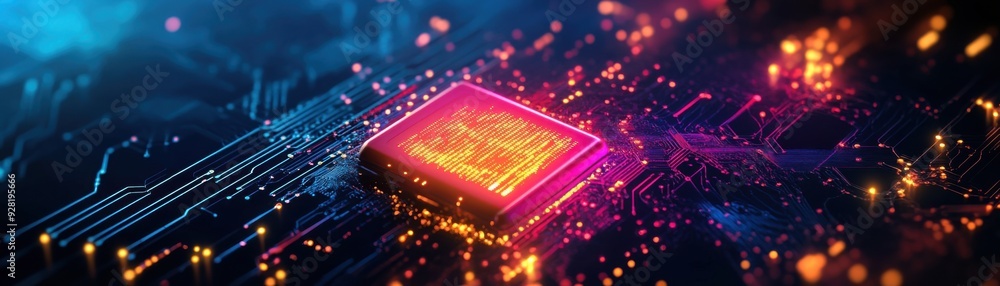 Poster futuristic iot software platforms with automated device management - 3d illustration concept