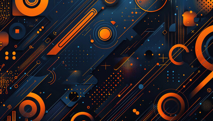 Obraz premium abstract design dark blue and orange vector background for presentation