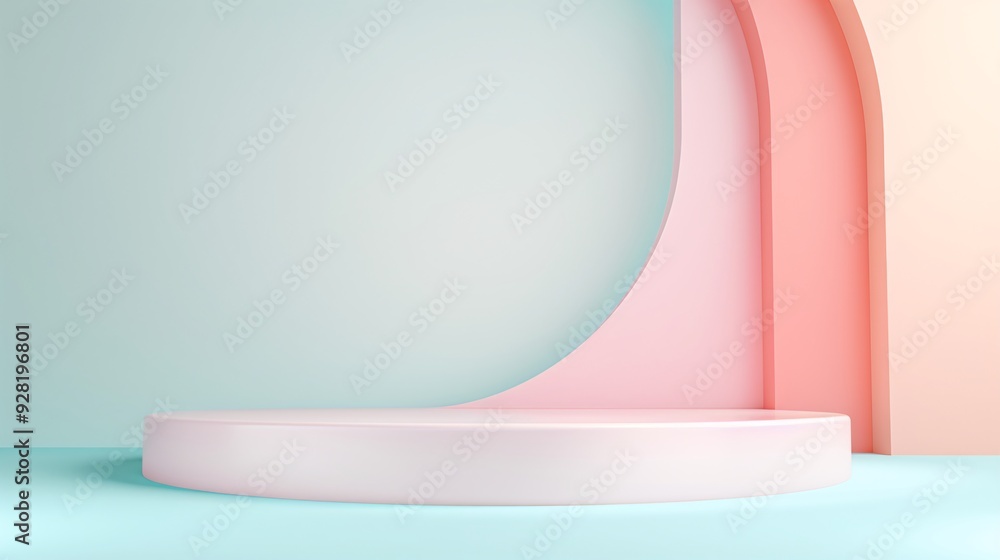 Poster a minimalistic abstract background featuring delicate pastel colors and plenty of copy space.