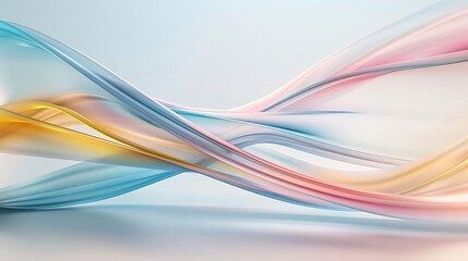 A vibrant abstract background featuring swirling patterns of blue, pink, and yellow with a large area of copy space.