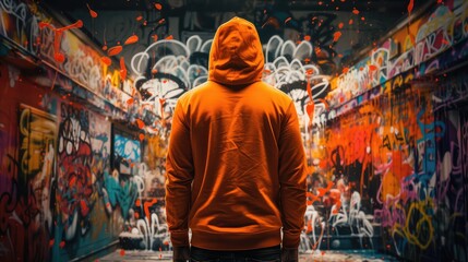 Obraz premium fashion orange hoodie