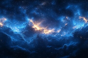 360 degree equirectangular projection space background with nebula and stars, environment map. HDRI spherical panorama, Generative AI