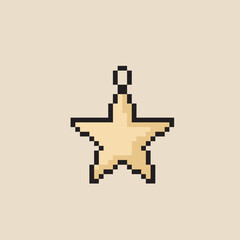 
star icon christmas tree pixel art, vector illustration on isolated background.