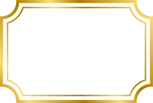 Gold shiny glowing vintage rectangle frame Gold realistic rectangle border for decoration, photo, banner. illustration. 
