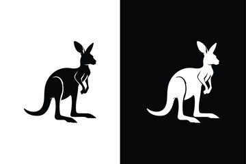 Kangaroo black silhouette icon. Kangaroo icon vector illustration.