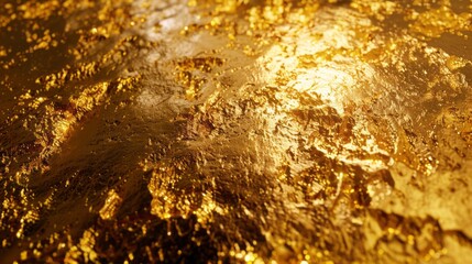 Luxurious gold textured background with abstract metallic shimmer and subtle reflections in warm tones