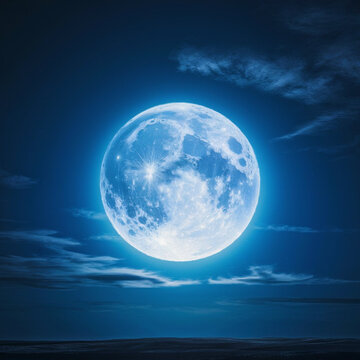 moon over blue ,A Super Blue Moon 