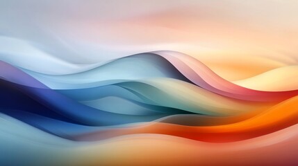 Landscape In An Expressionist Style With Softened Shapes And Fluid Lines