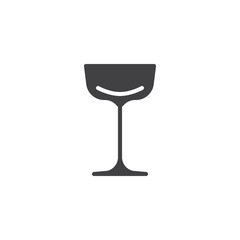 Stemmed coupe glass vector icon