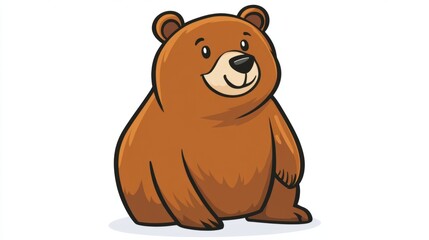 Fototapeta premium cute cartoon bear illustration isolated on white background