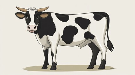 cute cartoon cow illustration isolated on white background